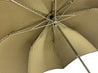 Folding Brown and Gold striped umbrella for men - IL MARCHESATO LUXURY UMBRELLAS, CANES AND SHOEHORNS
