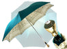 Baroque and turquoise umbrella with Mylord handle - IL MARCHESATO LUXURY UMBRELLAS, CANES AND SHOEHORNS