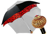 Handmade umbrella with Sphere decorated with red crystals - IL MARCHESATO LUXURY UMBRELLAS, CANES AND SHOEHORNS