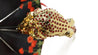 Luxury umbrella with red poppies and frog adorned with siam crystals - IL MARCHESATO LUXURY UMBRELLAS, CANES AND SHOEHORNS