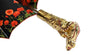 Luxury umbrella with red poppies and frog adorned with siam crystals - IL MARCHESATO LUXURY UMBRELLAS, CANES AND SHOEHORNS