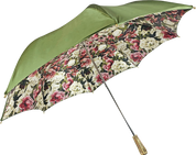 Paraguas hecho a mano: diseño floral en color oliva