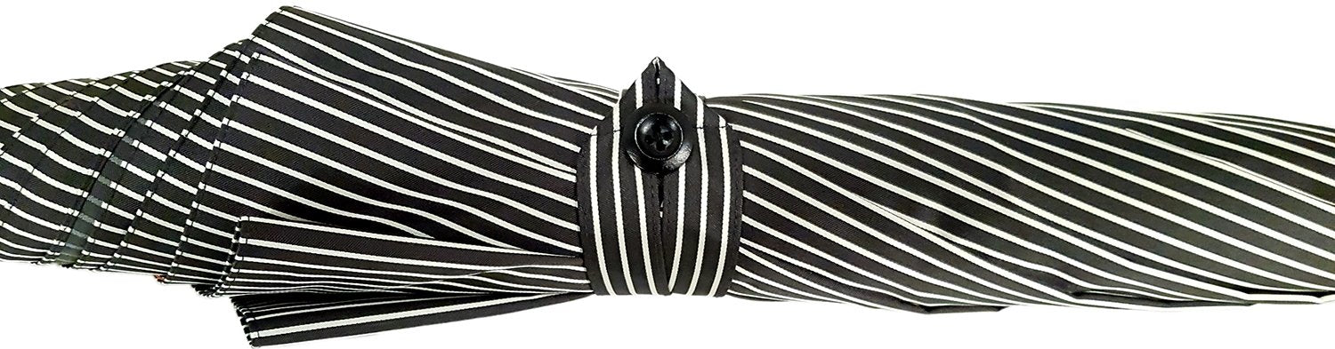 Double Cloth Men's Black Striped Umbrella - il-marchesato