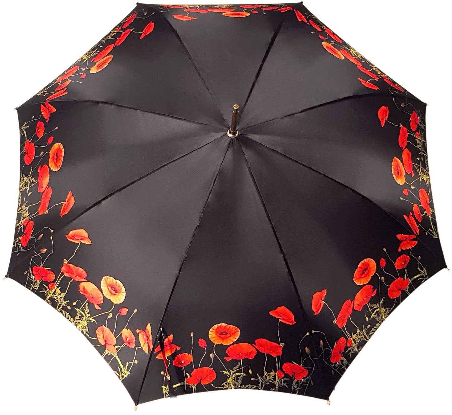 Black and Red - Poppies Umbrella - il-marchesato