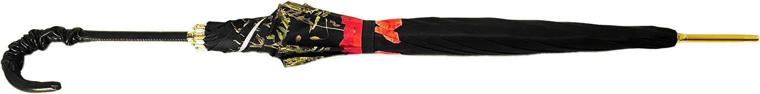Black and Red - Poppies Umbrella - il-marchesato