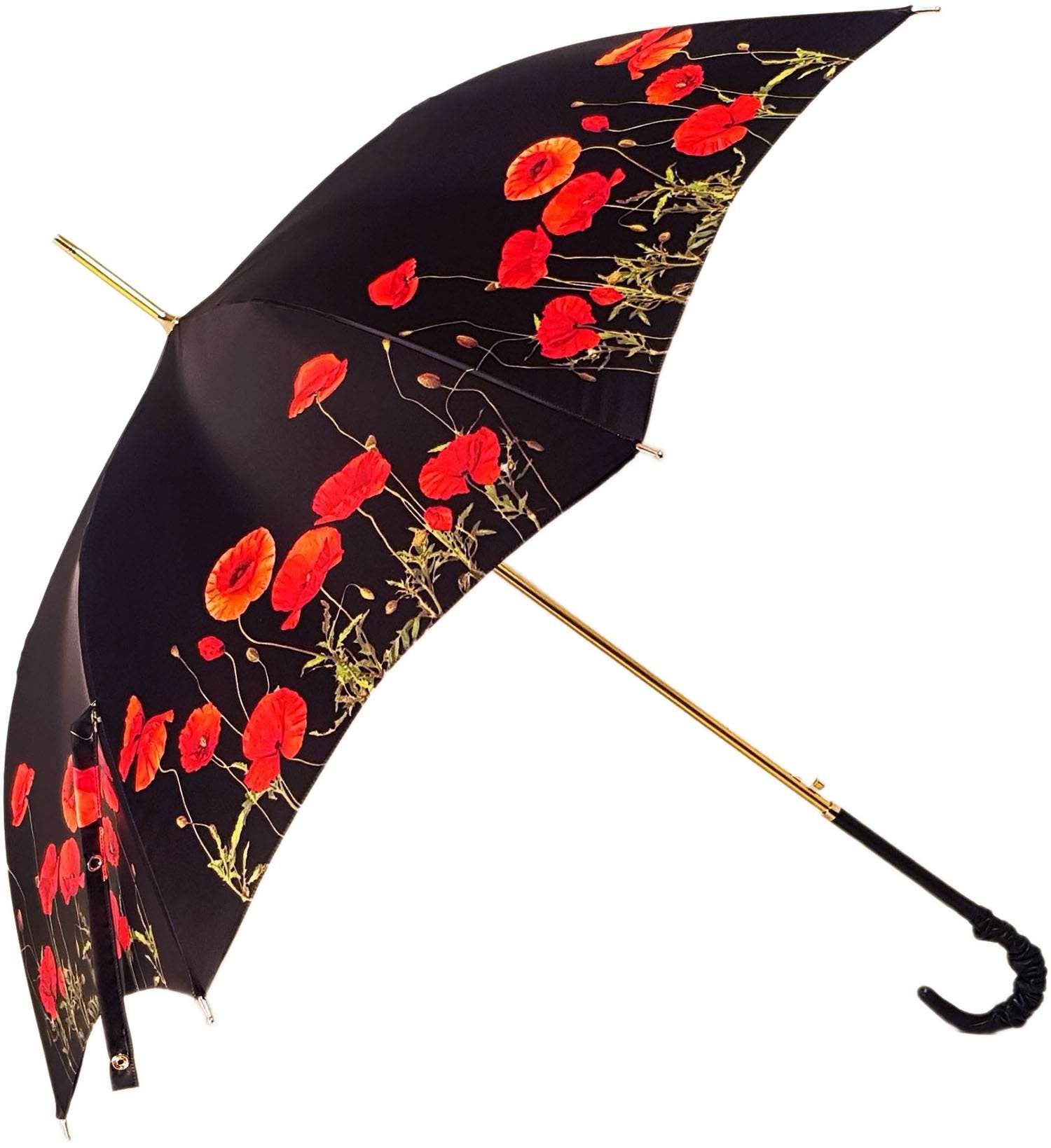 Black and Red - Poppies Umbrella - il-marchesato