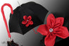 Awesome Black Ladies Umbrella - Red Flower - il-marchesato