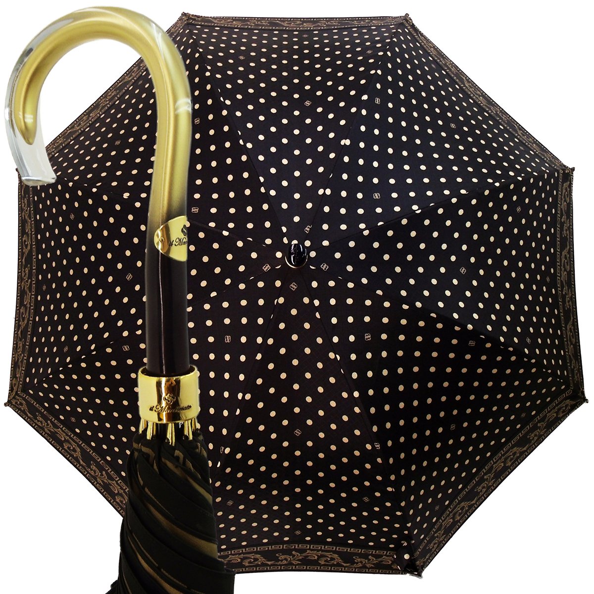 Wonderful Black Polka Dot Umbrella - il-marchesato