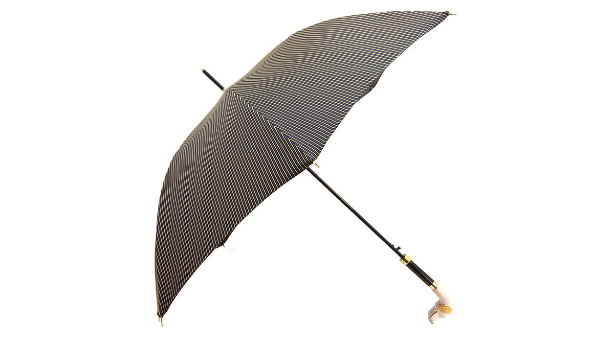 Men's Stripe Umbrella - Hound Head Handle – ilMarchesato - Luxury