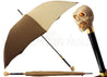 Enamelled Luxury Skull Umbrella Beige Striped Design - il-marchesato