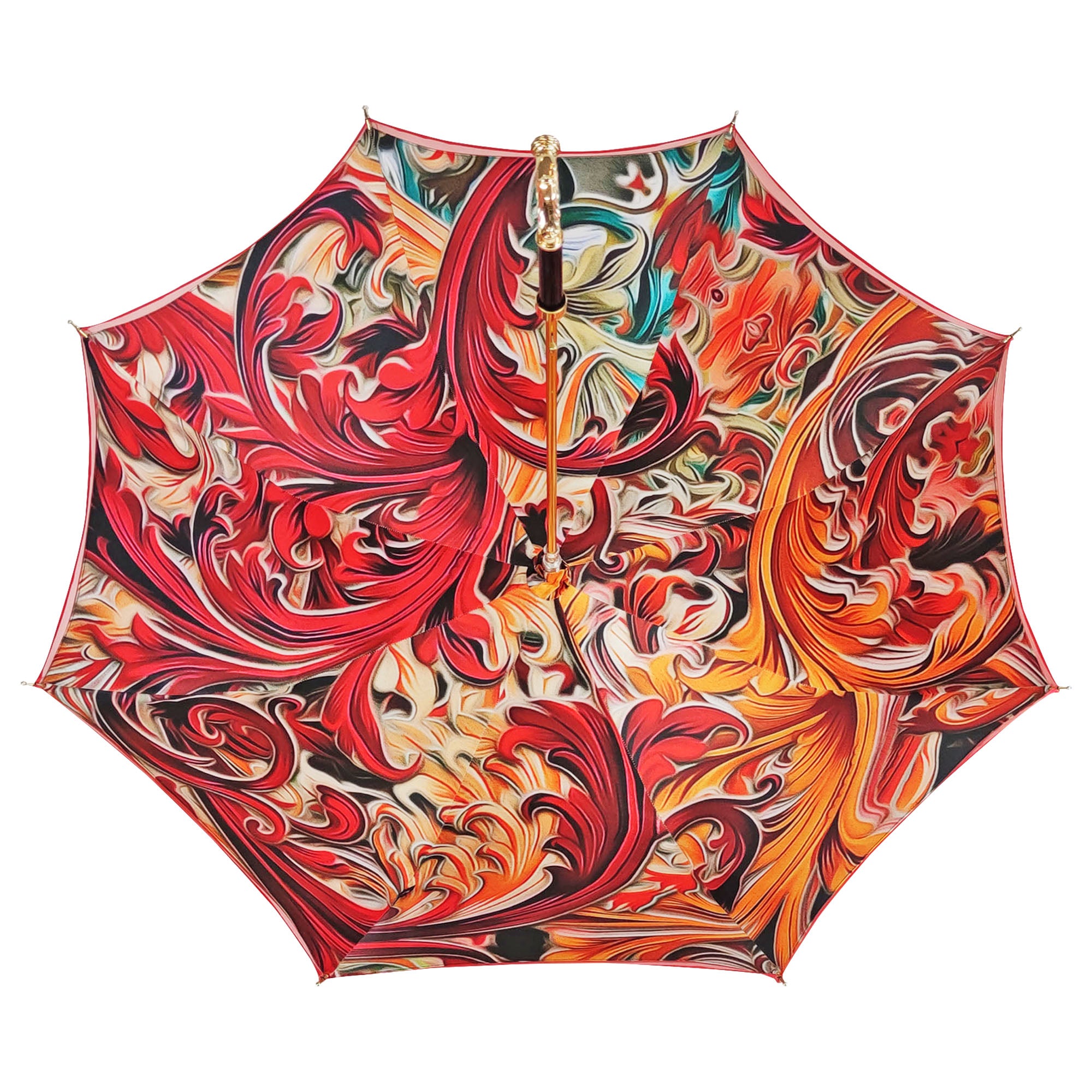 Red Color Shell Umbrella Bright red umbrella – ilMarchesato - Luxury Umbrellas, Canes and Shoehorns