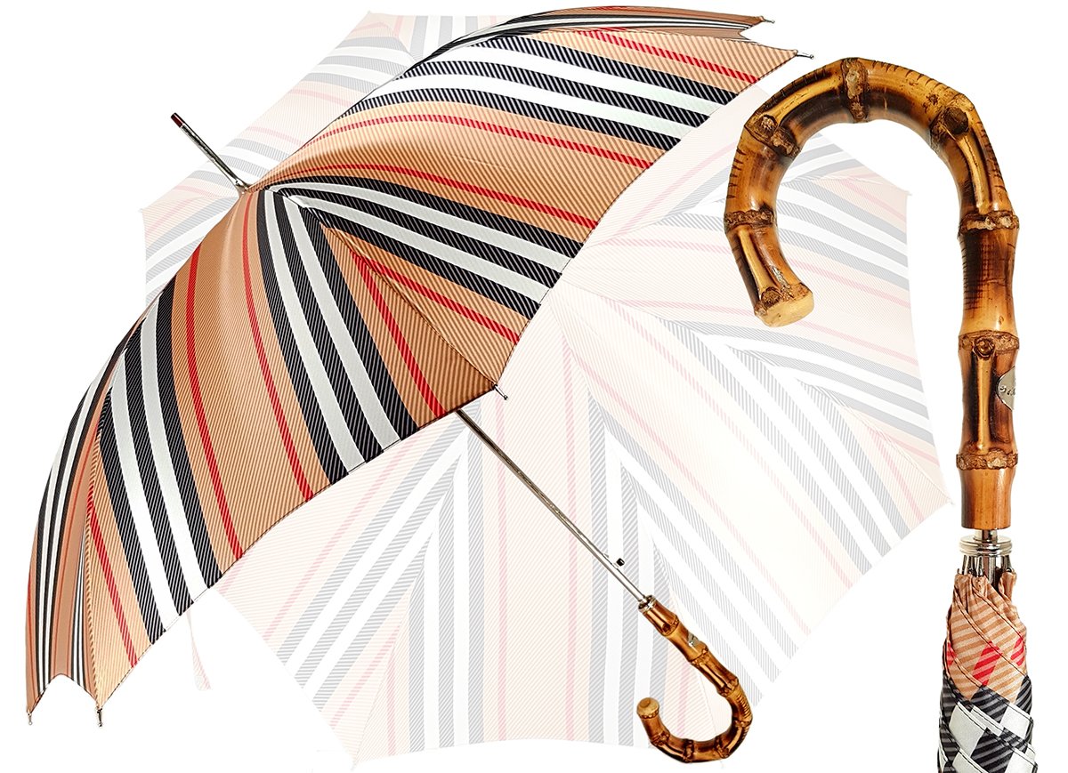 Classic Striped Men's Umbrella - Bamboo Handle - il-marchesato