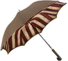 Tobacco Handmade Men's Umbrella - Striped Red And Cream - il-marchesato