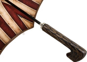 Tobacco Handmade Men's Umbrella - Striped Red And Cream - il-marchesato