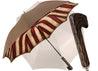 Tobacco Handmade Men's Umbrella - Striped Red And Cream - il-marchesato