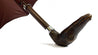 Double brown color with dots and burgundy inside - Handle with antique crocodile - IL MARCHESATO LUXURY UMBRELLAS, CANES AND SHOEHORNS