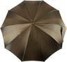 Double brown color with dots and burgundy inside - Handle with antique crocodile - IL MARCHESATO LUXURY UMBRELLAS, CANES AND SHOEHORNS