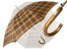 Brown Men's sporty Tartan umbrella - IL MARCHESATO LUXURY UMBRELLAS, CANES AND SHOEHORNS