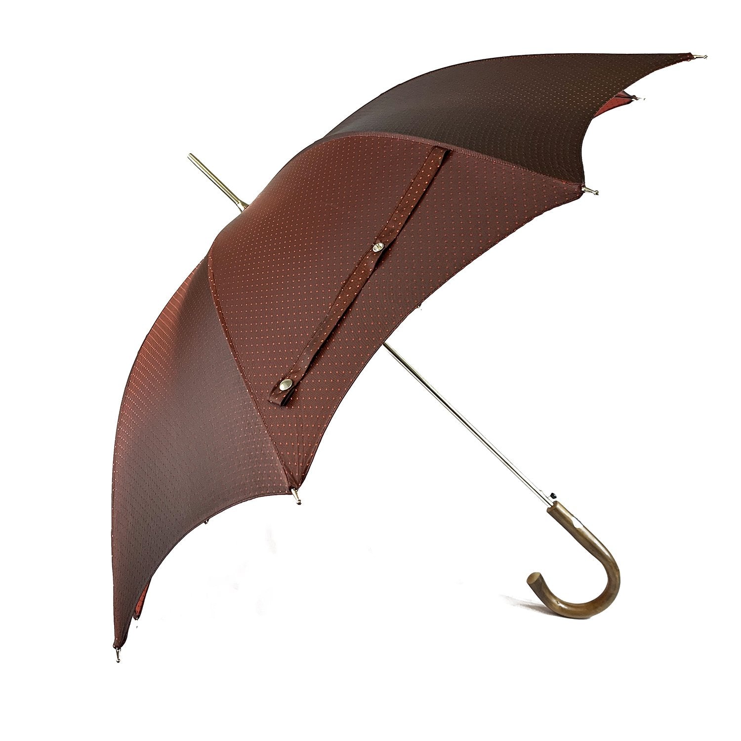 Elegant Burgundy Dot's Umbrella - IL MARCHESATO LUXURY UMBRELLAS, CANES AND SHOEHORNS