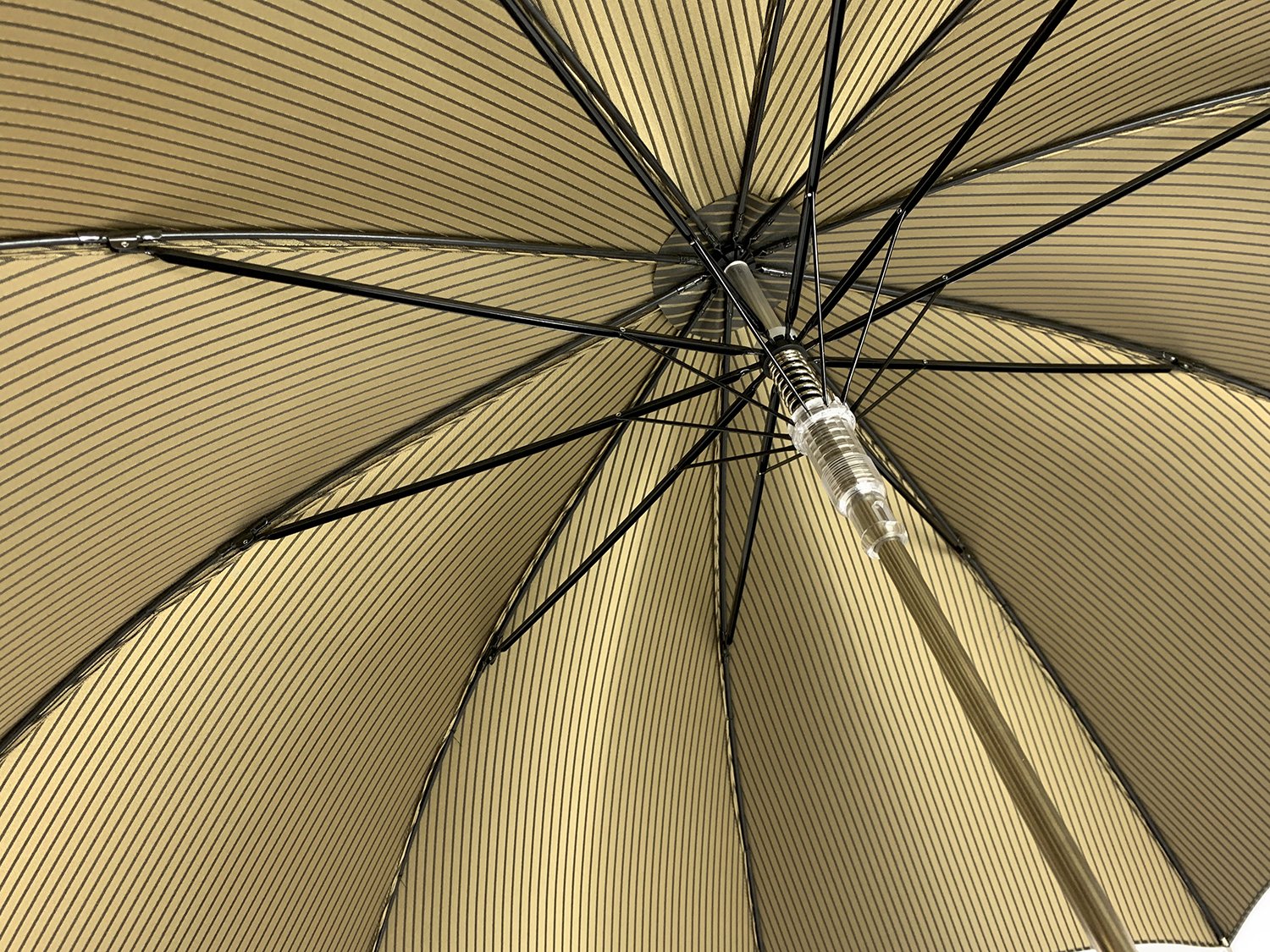 Gold&Brown striped umbrella - IL MARCHESATO LUXURY UMBRELLAS, CANES AND SHOEHORNS