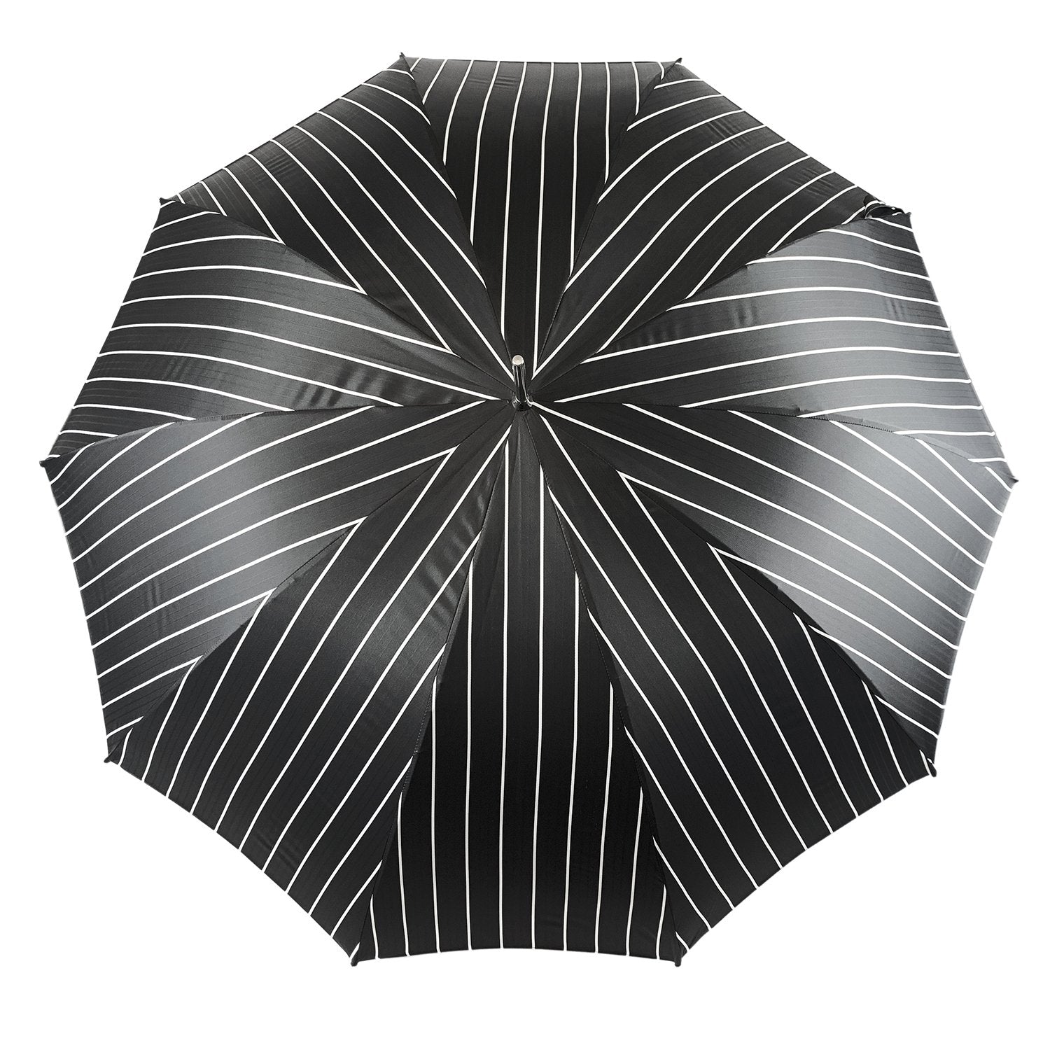 Smoke Gray with white stripes Umbrella - IL MARCHESATO LUXURY UMBRELLAS, CANES AND SHOEHORNS