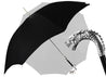 Fantastic Black umbrella for man with Silverplated Dragon - IL MARCHESATO LUXURY UMBRELLAS, CANES AND SHOEHORNS