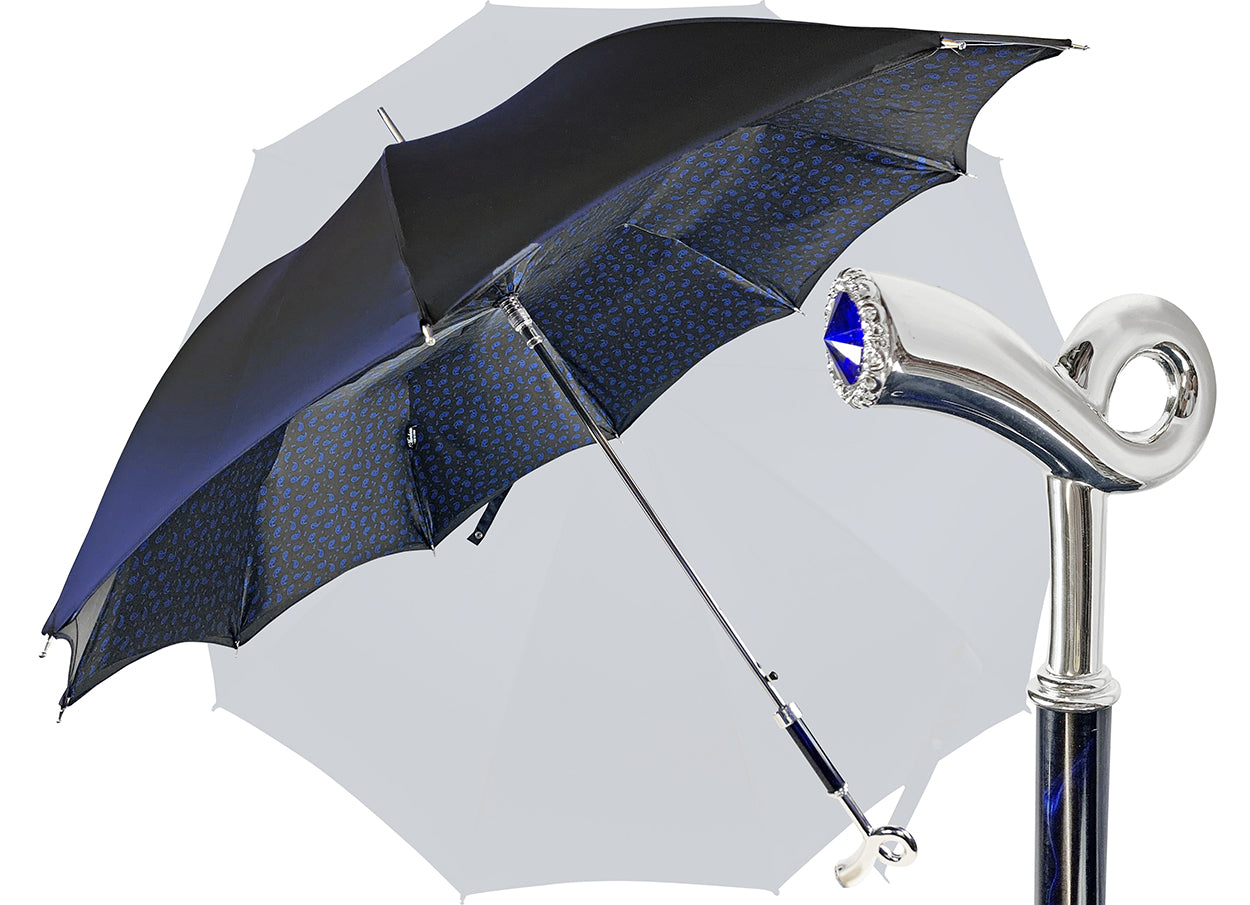 Elegant Double canopy blue umbrella