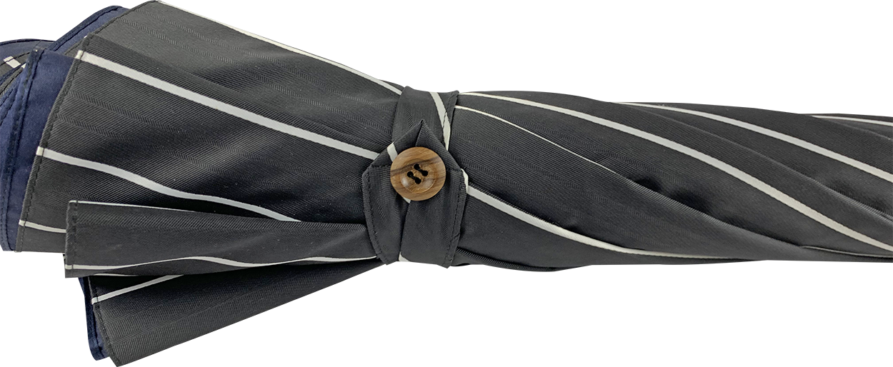 Double Cloth Men's Umbrella - Grey and blu Striped Design