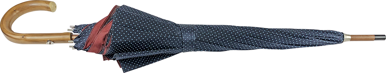 Double Cloth Men's Umbrella - Blue navy with dots Design