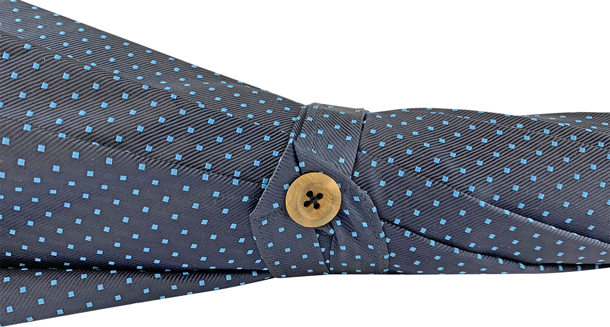Double Cloth Men's Umbrella - Blue navy with dots Design