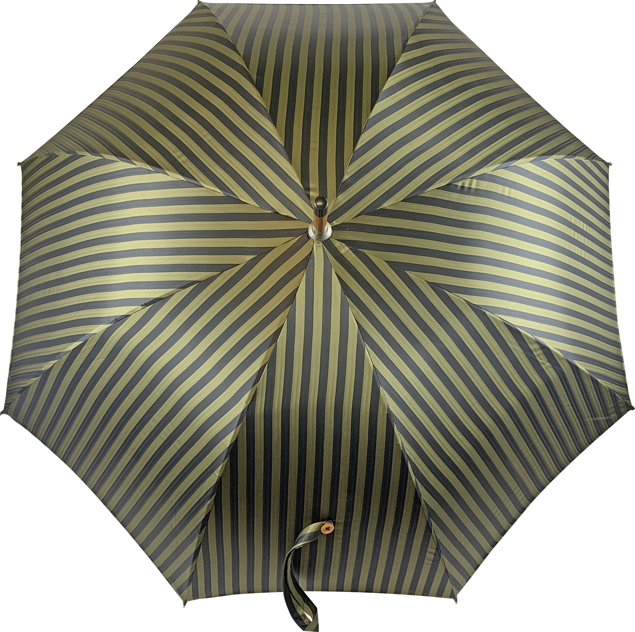 Double Cloth Men's Umbrella - Dark green striped Design