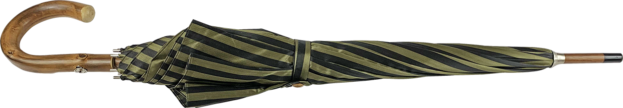 Double Cloth Men's Umbrella - Dark green striped Design