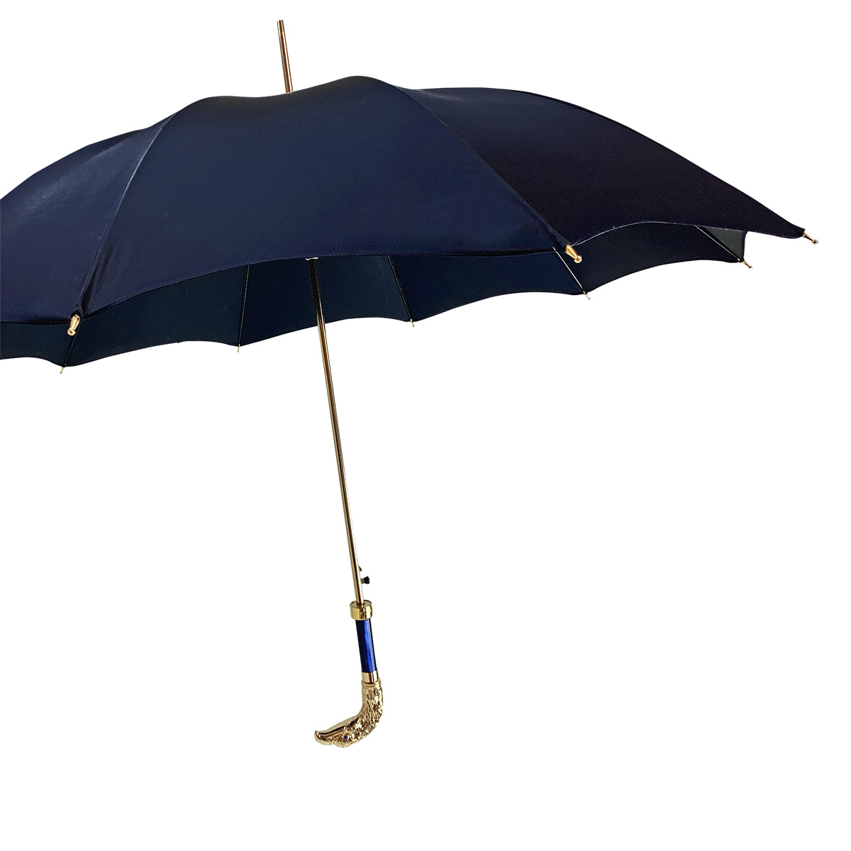 24K eagle handle - elegant blue umbrella – ilMarchesato - Luxury