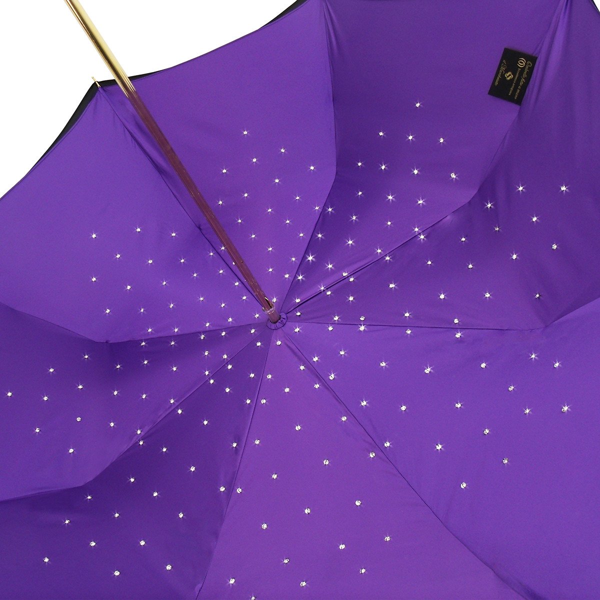 Il Marchesato luxury black-purple double cloth umbrellas - il-marchesato
