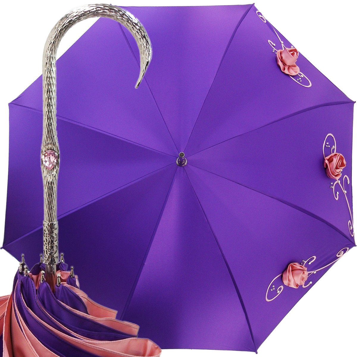 Double Cloth Purple Umbrella - Italian Elegance - il-marchesato