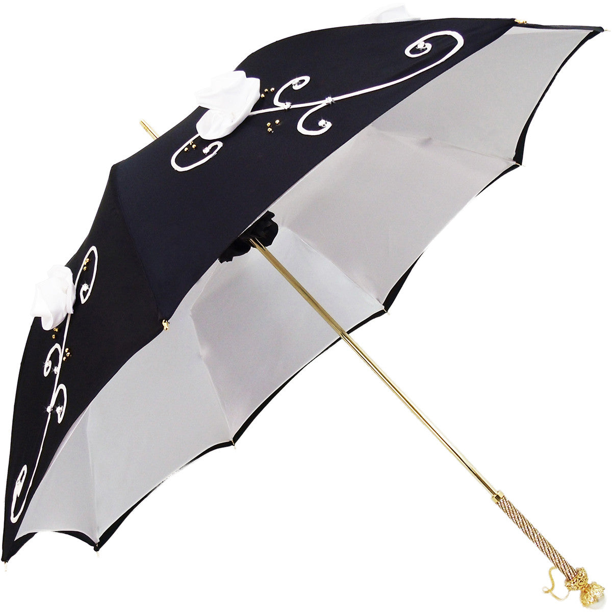 Umbrella With Double Cloth And Embroidered Flowers Fashionable Umbrella ...