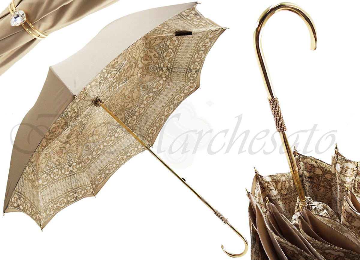 il Marchesato Luxury Ladies Double Cloth Umbrella Baroque Design - il-marchesato