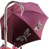 Women's exclusive handmade umbrella with embroidered dragonflies - il-marchesato