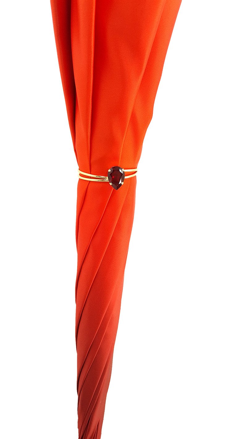 Orange Floral Umbrella, Double Canopy Luxury Ladies - il-marchesato