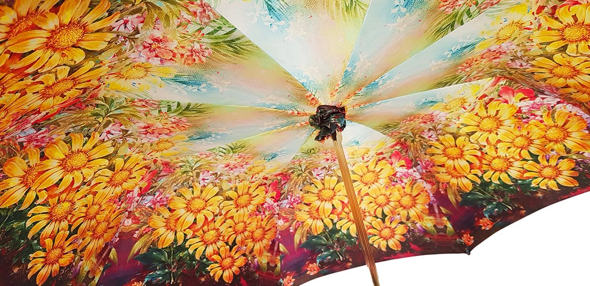Lovely Fuchsia Shade Umbrella, New Flowered Exclusive By il Marchesato - il-marchesato