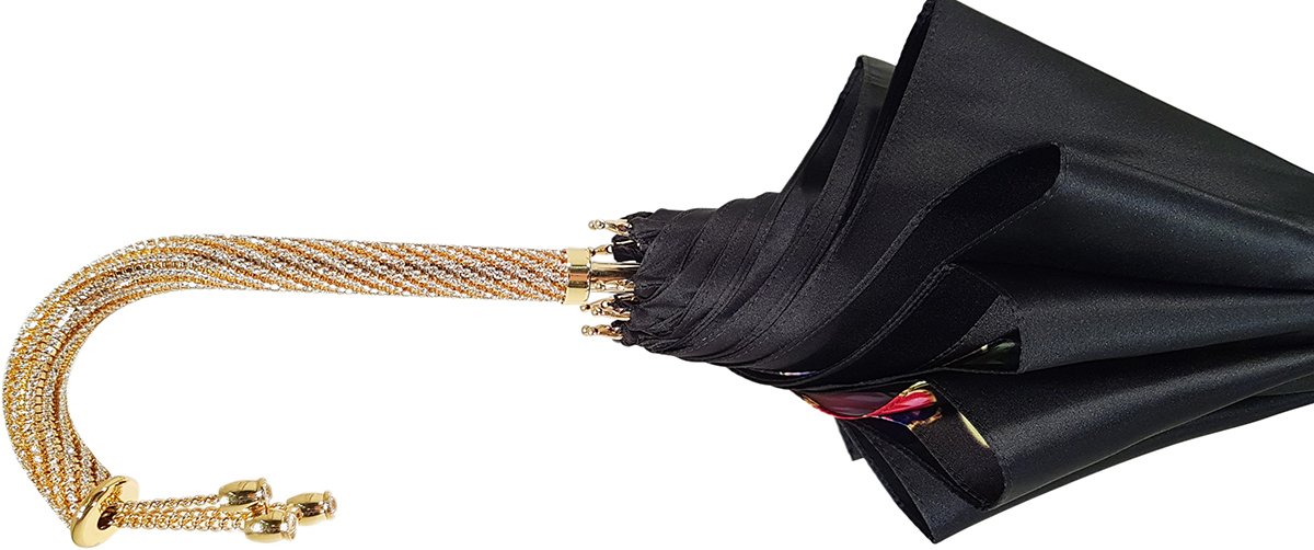 Adorable Umbrella With Double Fabric, Exclusive Floral Design By il Marchesato - il-marchesato