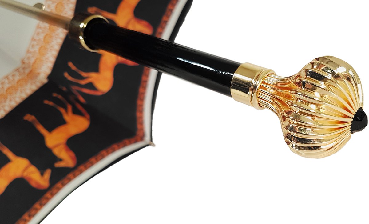 Double Cloth Women's Umbrella with Printed Horses Design - il-marchesato