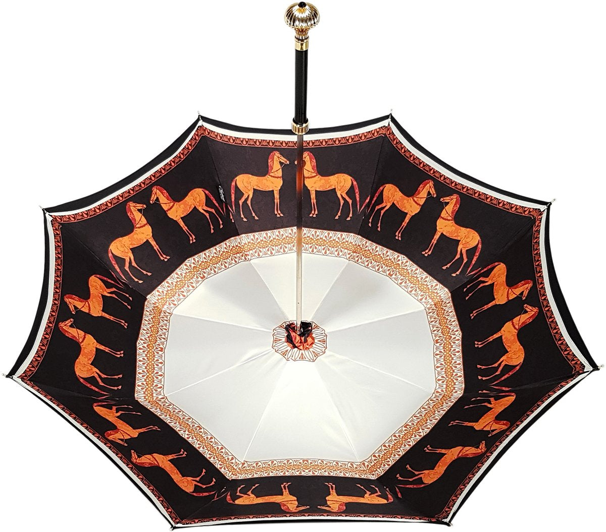 Double Cloth Women's Umbrella with Printed Horses Design - il-marchesato