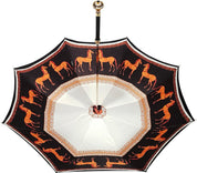 Double Cloth Women's Umbrella with Printed Horses Design - il-marchesato
