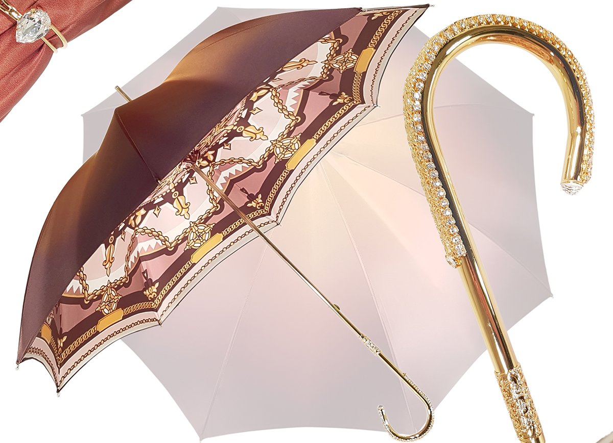 Charming Double Cloth Woman's Umbrella Exclusive Design by il Marchesato - il-marchesato