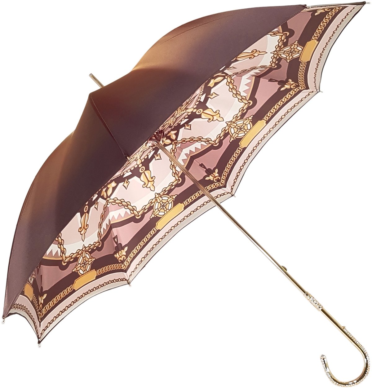 Charming Double Cloth Woman's Umbrella Exclusive Design by il Marchesato - il-marchesato