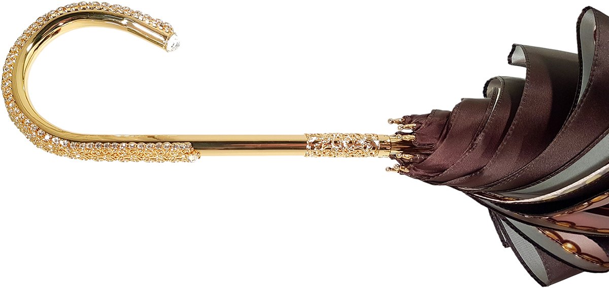 Charming Double Cloth Woman's Umbrella Exclusive Design by il Marchesato - il-marchesato