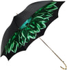 Beautiful Double Canopy Umbrella in a Luxurious Green Colored Polyester Satin - il-marchesato