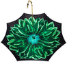 Beautiful Double Canopy Umbrella in a Luxurious Green Colored Polyester Satin - il-marchesato