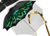 Beautiful Double Canopy Umbrella in a Luxurious Green Colored Polyester Satin - il-marchesato